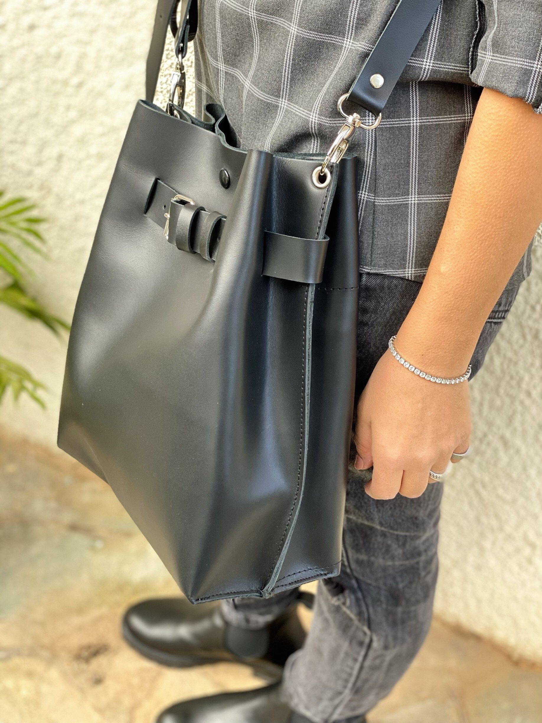 Black Leather Handbag Women Bucket Bag Crossbody Shopping Black Leather Handbag Women Bucket Bag Crossbody Shopping