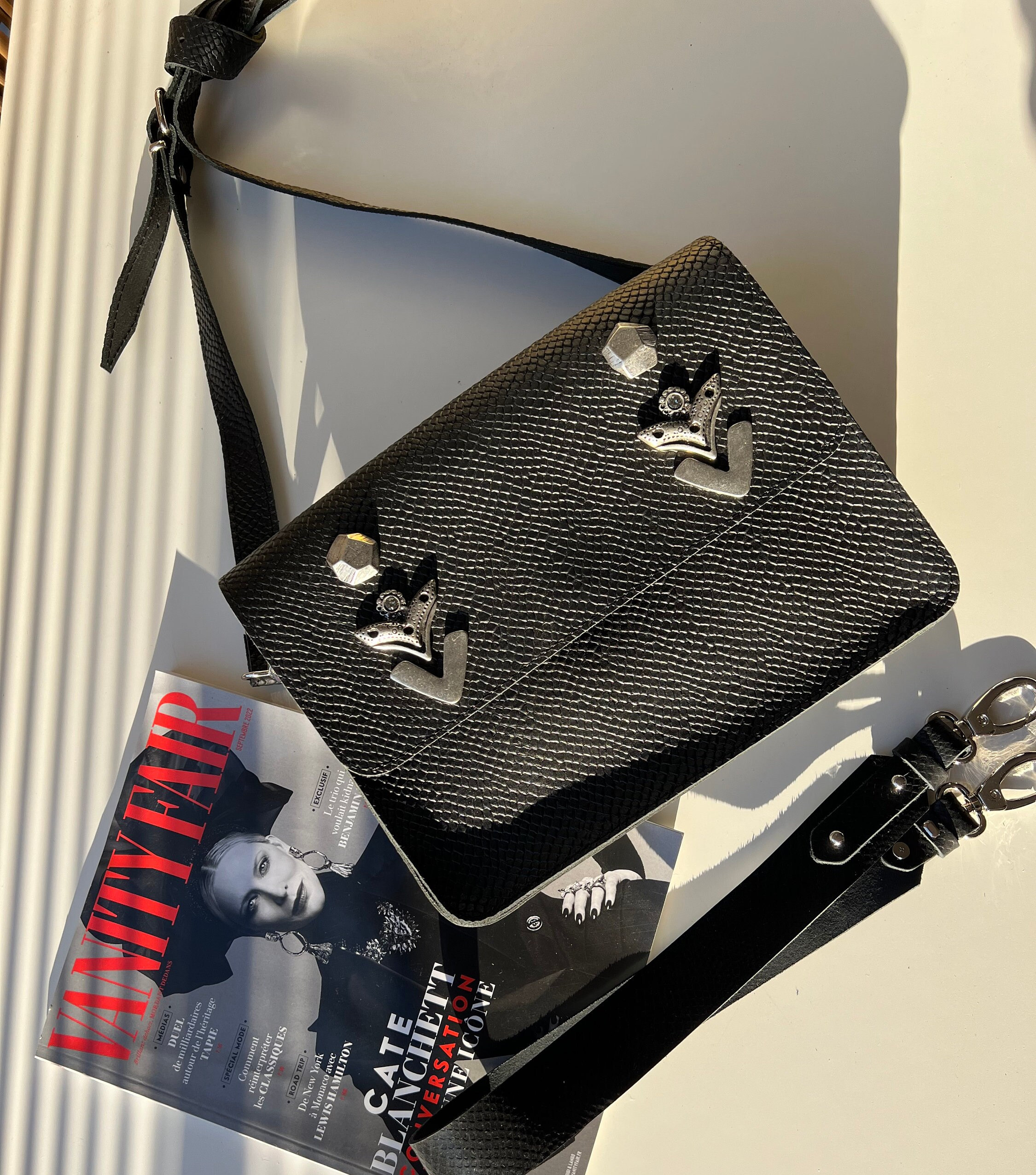 Handmade Black Handbag Full Grain Leather Shoulder Bag Handmade Black Handbag Full Grain Leather Shoulder Bag