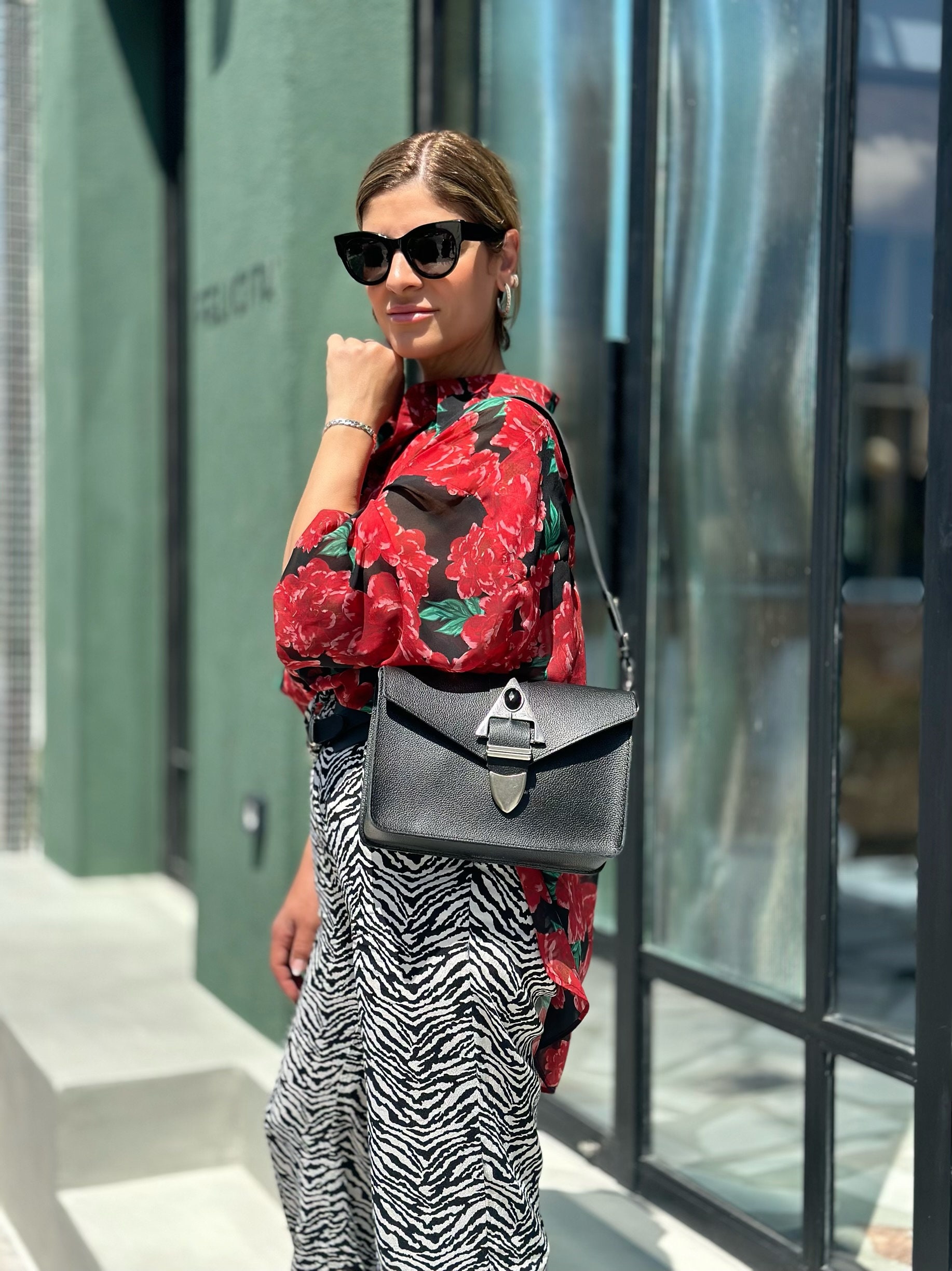 Boho Women Handbag Leather Shoulder Bag Black Crossbody Boho Women Handbag Leather Shoulder Bag Black Crossbody