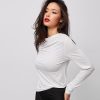 Black Fitted Long Sleeve Top Women's Shirt Stretchy