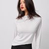Black Fitted Long Sleeve Top Women's Shirt Stretchy