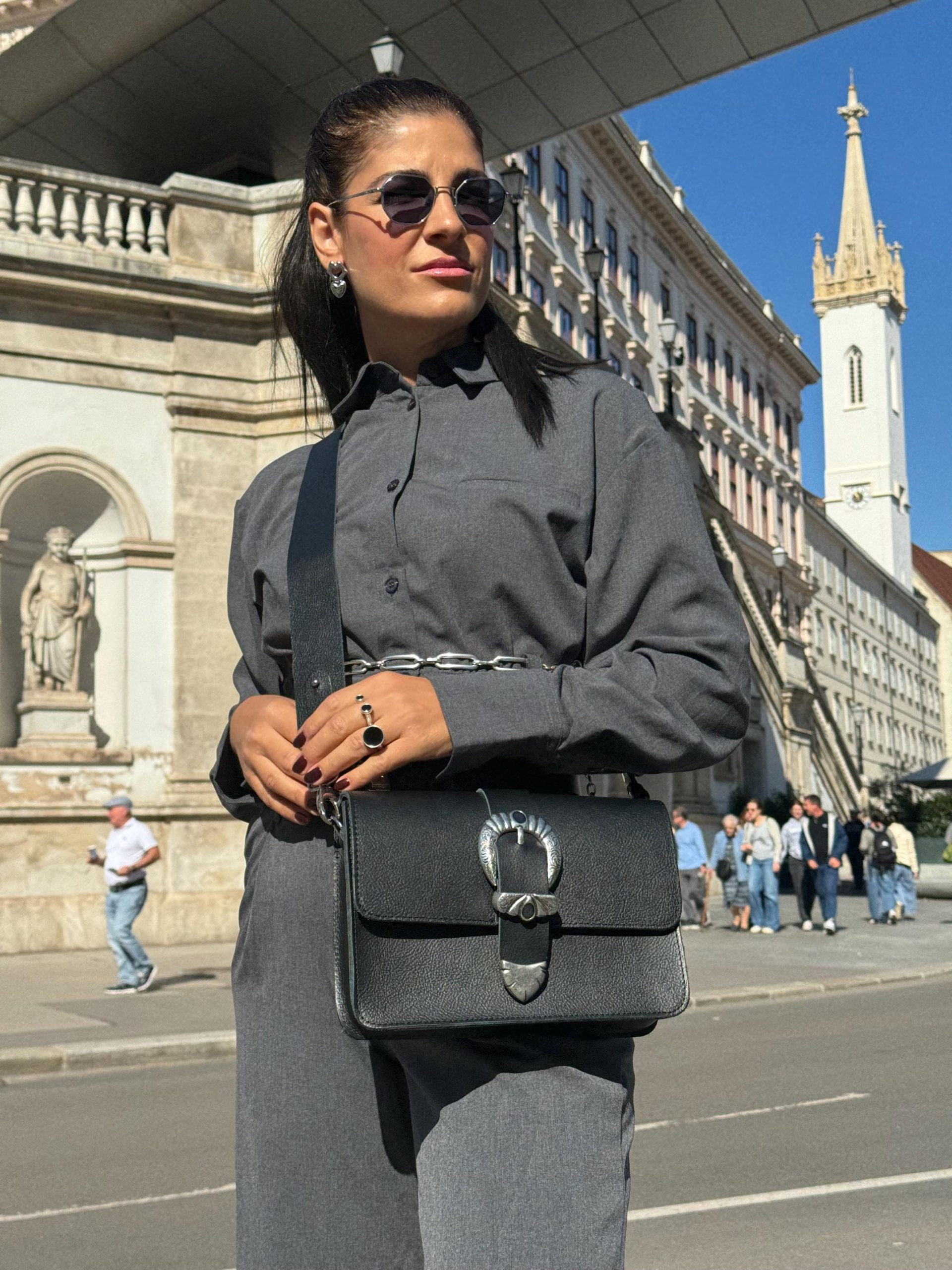 Women Handbag Black Leather Crossbody Bag Full Grain Women Handbag Black Leather Crossbody Bag Full Grain