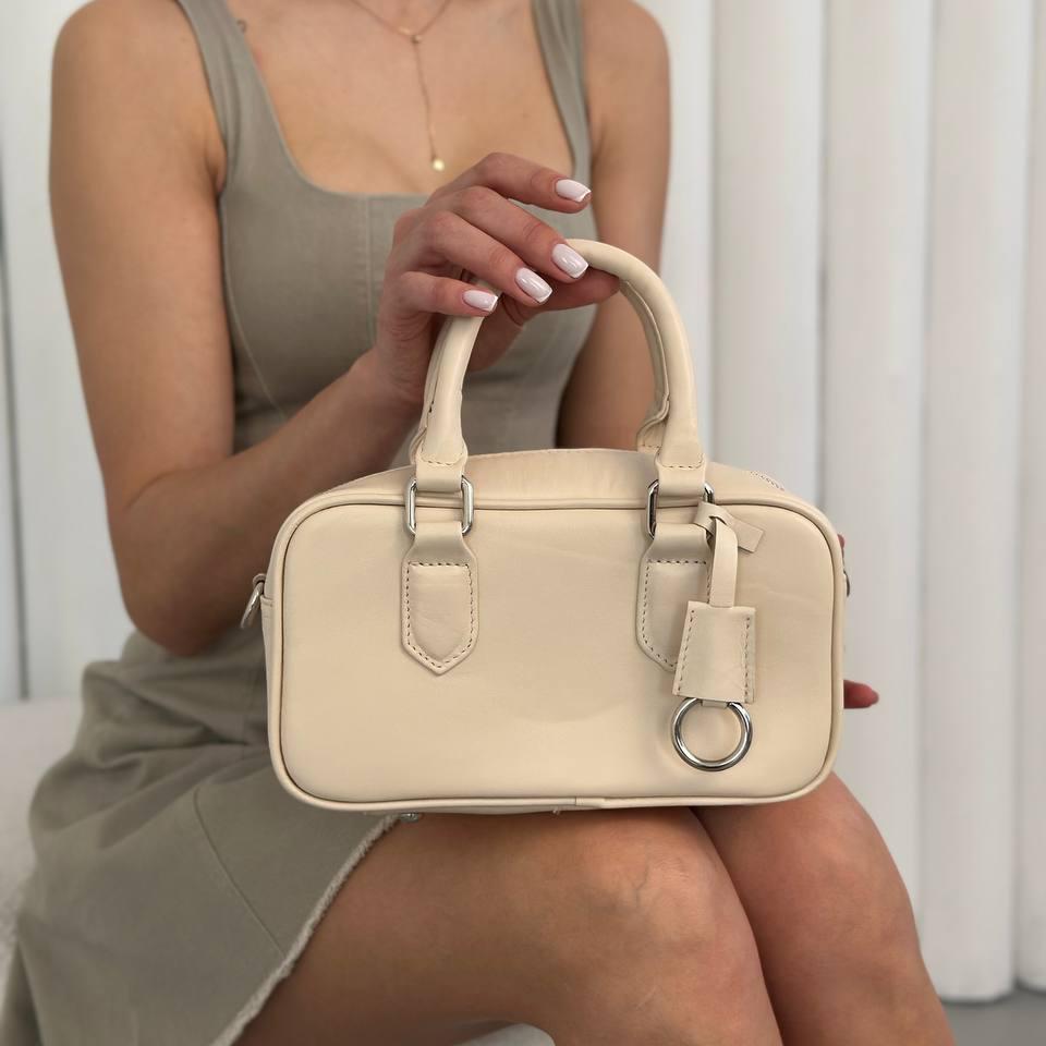 Chic Leather Suede Handbag Small Top Handle Tote